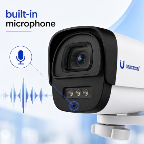 Image of UNICRON 3MP CCTV Camera for Home Outdoor & Indoor Security, Bullet Camera Full Duplex Two Way Audio, Color Night Vision, Mobile Connectivity Micro SD Storage