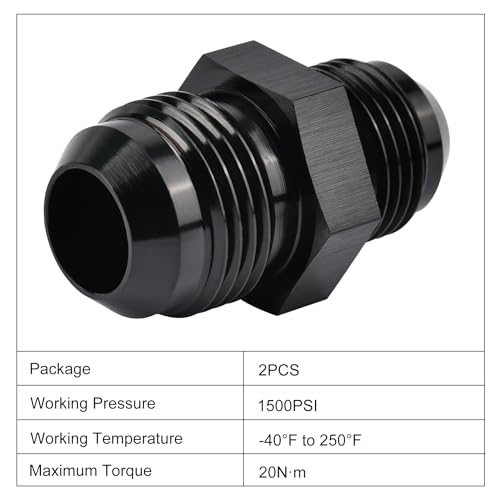Image of EVIL ENERGY 10AN Male to AN8 Male Flare Reducer Coupler Union Straight Adapter Fitting Black 2PCS