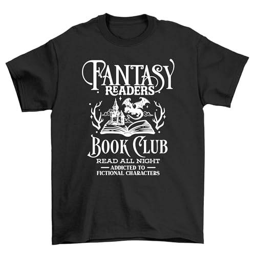 T-shirt Fantasy Readers Unite! - Hilarious Book Club Edition, 100% cotone, design unisex, perché i veri eroi indossano libri e ridono!, Nero , 9-11 Years