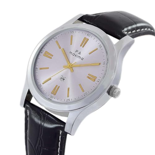Image of Maxima Leather Analog Multi-Colour Dial Men Watch-O-49562Lmgi, Black Band