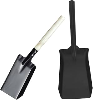 FRCOLOR 2pcs Mini Garden Spade Iron Shovel for Planting and Pet Waste Cleaning, Black Square Shovel with Thickened Carbon Steel Blade, Outdoor Soil Scoop and Ice Scraper Tool