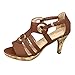 Damen Sandalen Riemchensandale Römersandale Sandalette T-Riemen Riemchenpumps Peep Toe Sommer Sandals Freizeitschuhe(1-Braun/Brown,44) 818