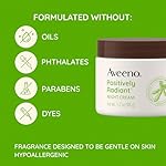 Aveeno Positively Radiant Moisturizing Face & Neck Night Cream with Tone Correcting Soy & Niacinamide, Night Cream Targets Dull Skin & Evens Skin Tone & Texture, Hypoallergenic, 1.7 oz - Image 5
