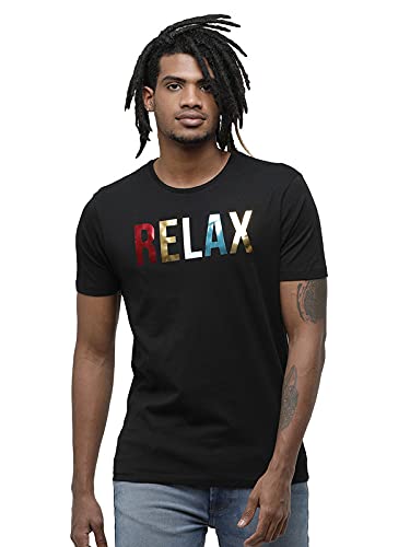 Black Printed Half Sleeve T-Shirt 