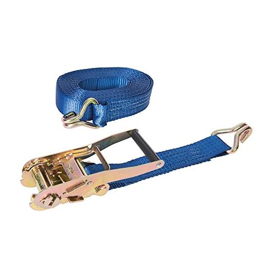 Silverline MS21 Tie-Down spärrrem med J-krok 8 m x 50 mm 2500 kg frackningskapacitet 5000 kg brytande belastning