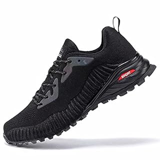 Kricely Men's Trail Running Shoes Fashion Hiking Sneakers for Men Black Tennis Cross Training Shoe Mens Casual Outdoor Walking Footwear Size 14 X-Wide