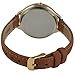 Peugeot Women’s Gold Round Multi-Function Watch with Skinny Brown Suede Strap
