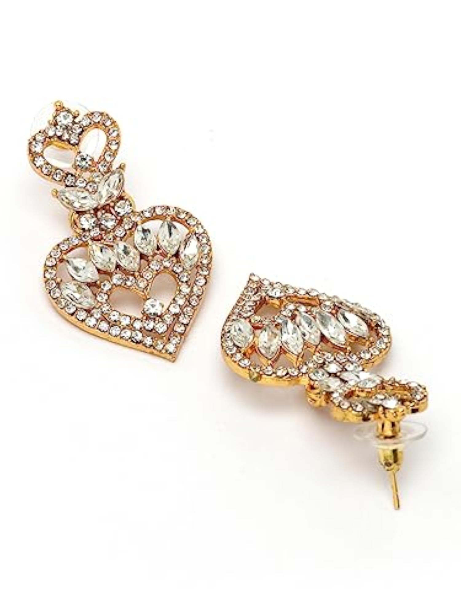 Plated AD Stone Collar Bone Necklace Set With Earring And Maangtika