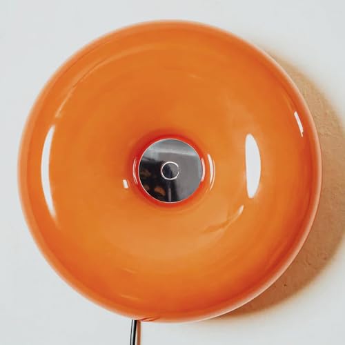 Lampada da Parete Moderna in Arancione Lampada a Ciambella Applique da Parete a fungo in Vetro LED Tondo Touch Lampada da comodino con Cavo 3000K-6000K Luce notturna a Ciambella Lampada Deco interni