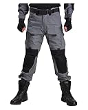 HAN·WILD Men's Combat Pants Tactical Military Pant with Knee Pads Airsoft Hiking Trousers Gray