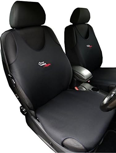 2 BLACK FRONT VEST T-SHIRT CAR SEAT COVERS PROTECTOR