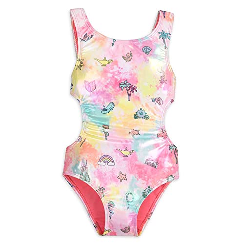 Disney Princess Swimsuit for Girls, Size 4 Multicolored