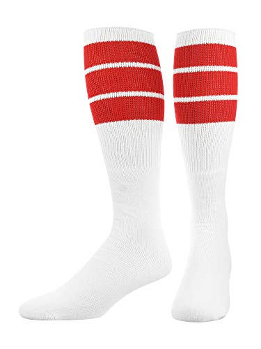 Image of TCK Retro Tube Socks with Stripes for Men & Women - 3 Stripe, 70's 80's Deadlift Socks