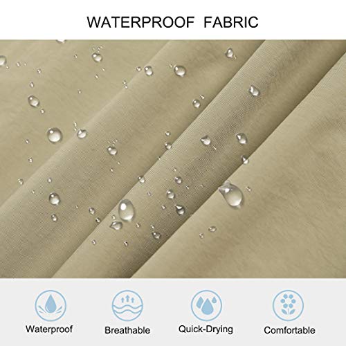 Men's Casual Outdoor Vest Lightweight Waterproof Quick Dry Full Zip Stand Collar Multi Pocket Vest Khaki 5X-Large/Tag #TOP3