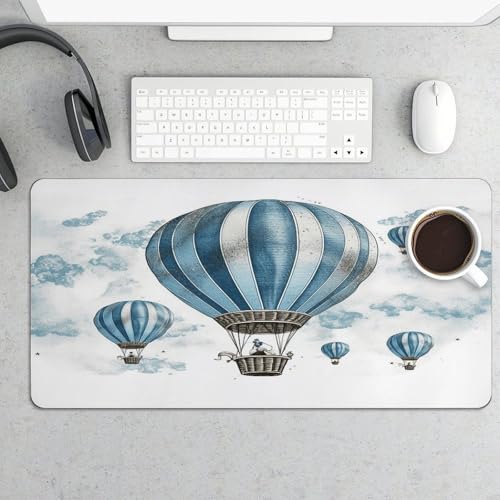 Mouse Pad Grande Antideslizante de Goma Estilo Globo Azul miniatura 5