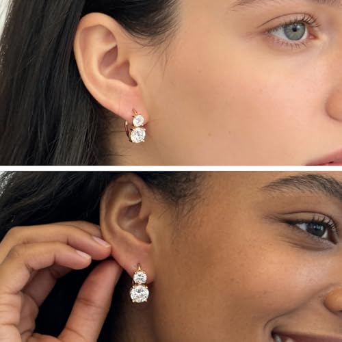 Boucles d'oreilles moissanite anti-ternissement or rose - 4