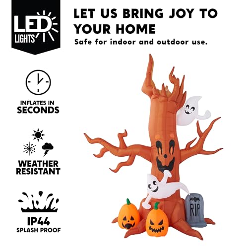 8FT Halloween Inflatable Scary Tree with Ghost Decor, - image 3