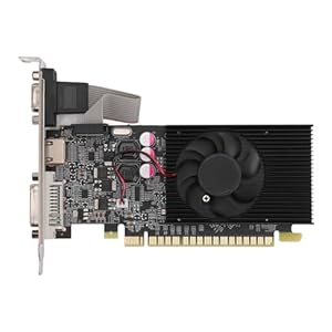 ASHATA 550 MHz Kernfrequenz-Grafikkarte, 1 GB DDR3 64-Bit-Gaming-Grafikkarte, Unterstützt HD-Multimedia-Schnittstelle, DVI-VGA-Schnittstelle, PCIE-Grafikkarte mit Lüftern