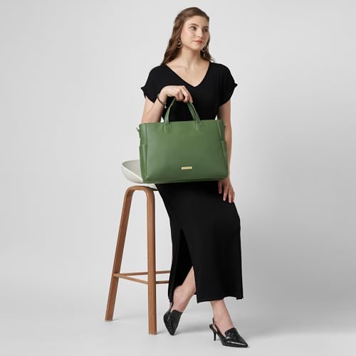 Image of Caprese Bow 15.6 Inch Large Laptop Bag for Women with Adjustable & Detachable Straps | Stylish, Durable, and Spacious with Multiple Compartments for Work, Travel, and Everyday Use
