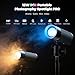 PHOTOOLEX PRO 12W Portable RGB Photography Spotlight, 360 ° Full Color Photography Flashlight Gobo Light, Conical Optical Snoot Kit with 20 Metal Filters/9000mAh/3 Lens/CRI 96+/12 Effects, APP Control