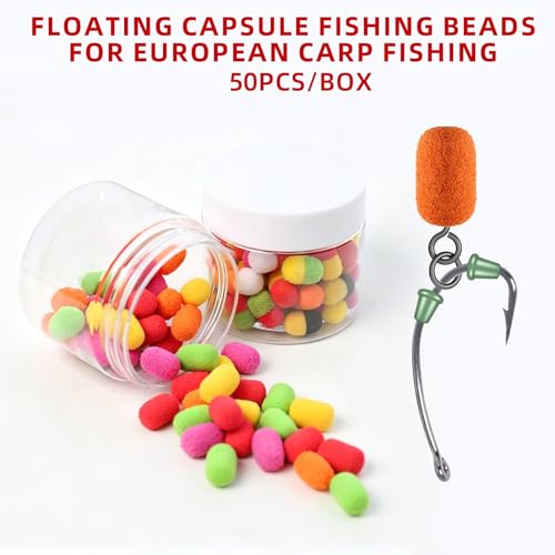 Set de 50 boilies flotantes bicolor para pesca de carpa miniatura 5