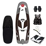QQCHGOL High-Speed Electric Surfboard 12/15 KW Water Jet Surf Board, Max-Speed of 55/60 KM/h, Battery Life of 50-100/60-120 Min, IP67 Waterproof, Competition-Grade Hydrofoil Board for Adult (White)