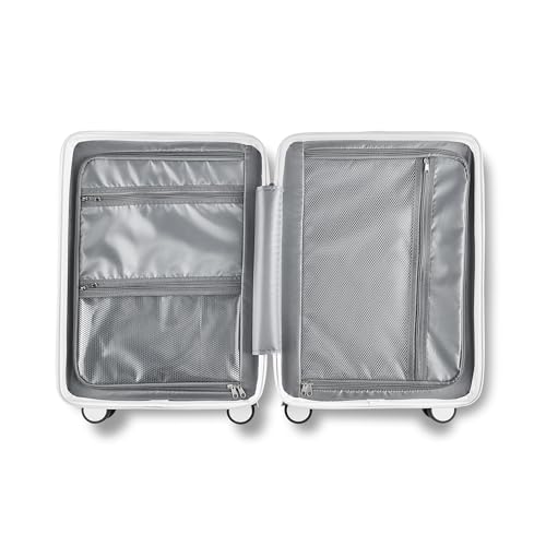 Image of Polycarbonate Laptop Cabin Trolley Bags for Travel with Cup Holder | 55cm Trolley Bag | 8 Spinner Wheels for Smooth Ride| Premium Trolley Bags (White)