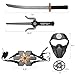 Sepco Ninja Toy Weapons Set with Backpack Case Swords Katana Throwing Discs Mask for Kids Role Play Costume Accessories