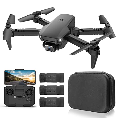HUIOP X1 RC Drone con cámara 4K WiFi FPV Mini Quadcopter plegable con función Vuelo de trayectoria Modo sin cabeza Vuelo 3D con bolsa de almacenamiento 2 Batería,drone with camera