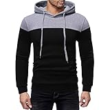 IFOUNDYOU Hoodies Patchwork Herren Kapuzen Sweatshirt Herbst Winter Männer Langarm Sweatjacke Kapuzenpullover