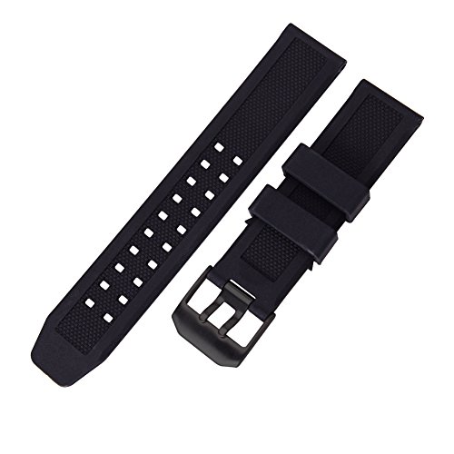 23mm Rubber Watch Band Strap Fits Luminox 3050 8800 and 3950 Series with Black Double Prong Clasp - Image 6