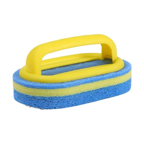 Raypontia Cepillo de Esponja,Estropajo Limpiador con Mango Ergonómico - para Limpieza De Baño Cocina Fregadero Azulejos Bañera Inodoro