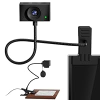Webcam for PC, Laptop Camera USB Webcam with Adjustable Gooseneck, Flexible Positioning 1080P Computer Camera for Presentation, Desktop Demo, Full-Body View, Video Call, Zoom, Teams, Skype (Black)