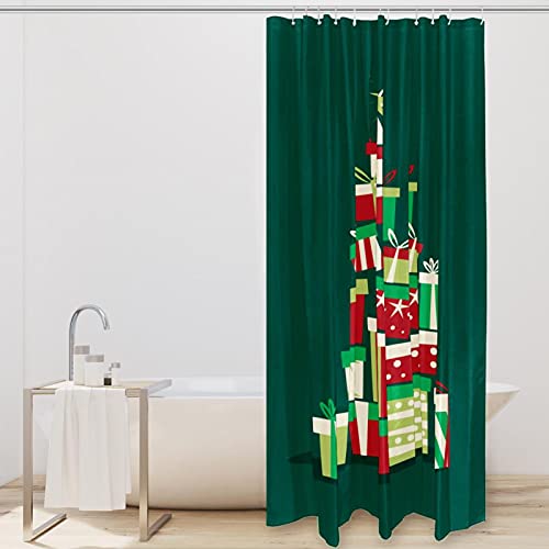 Rideau de douche sapin de Noël 182x182 cm avec 12 crochets - 3