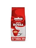 Lavazza, Qualità Rossa, Café en Grano Natural, Ideal para la Máquina de Café Espresso, con Notas Aromáticas de Chocolate y Frutos Secos, Arábica y Robusta, Intensidad 5, Tueste Medio, Paquete de 500 g