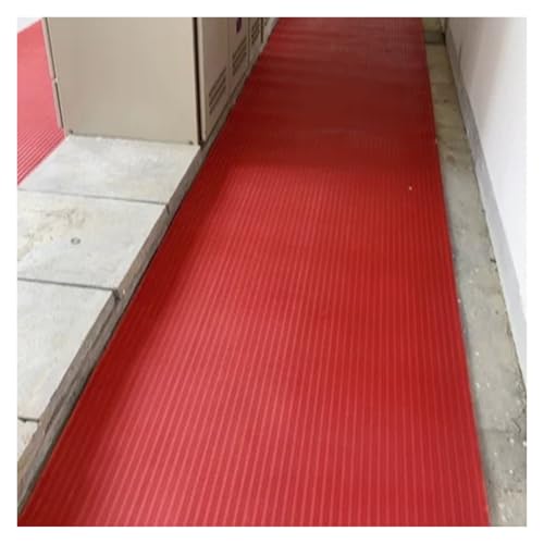 Distribution Room Special Insulating Mats Cuttable, Non Slip Switchboard Rubber Insulated Mat for Fire Electrician, Power Supply Station Non-Conductive Floor Mat 3' Width(Red,LxWxT 15' x 3 1/5' x 1/10