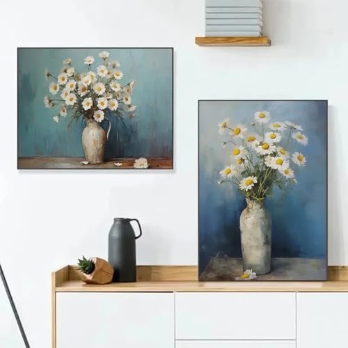Peinture à l'huile fleurie style botanique pour décorer le salon