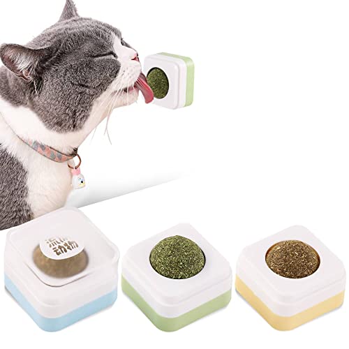 3 Bolas de Hierba Gatera, Juguete De Hierba Gatera para Gatos, Bolas de Bocadillos para Gatos, Juguetes de Hierba Gatera Natural Matatabi Dental Cover