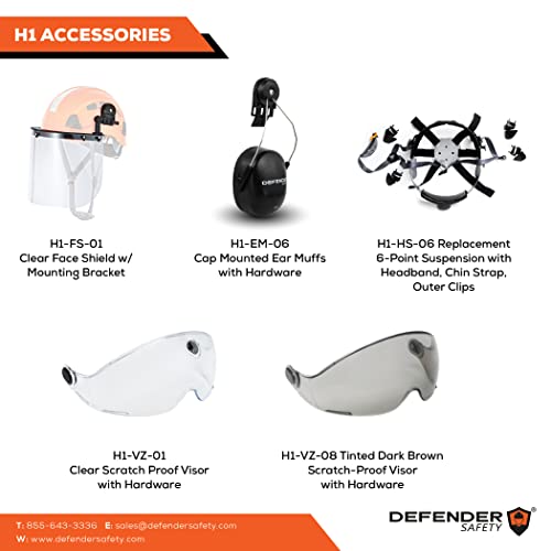 Defender Safety H1-Ch Safety Helmet Hard Hat Ansi Z89.1 For Construction (Orange) #TOP2