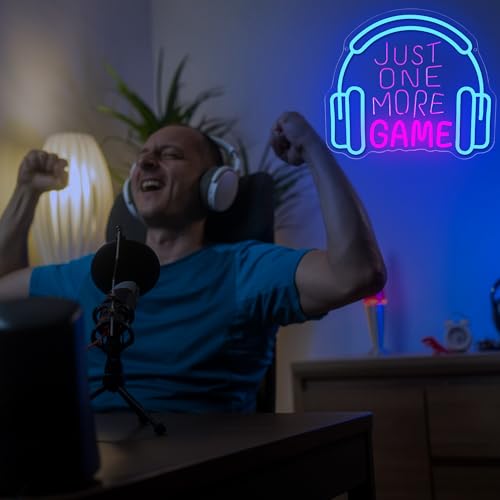 Image of Game Neon Signs for Wall Decor Gaming Lights Headset Game Room Decor Gaming LED Light Sign Dimmable Game Wall Decor for Boys Bedroom Party Video Gaming Gifts for Gamers Teens Size 13.8 * 12.2in(P030)