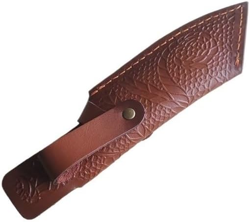 1PC Cowhide Leather Knife Sheath, Protective Case, with Belt Loop and Snap Closure, Fit for Outdoor Camping Hiking