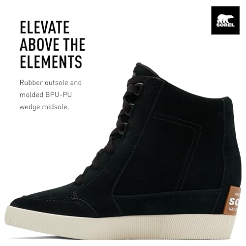 Sorel Out N About Wedge II Black/Sea Salt 9 B (M)3