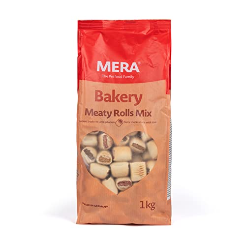 MERA Bakery Meaty Rolls Mix - Mélange de Friandises Fourrées à la Viande pour Chien - Pour Entraînement ou Collation - Ingrédients Naturels - Biscuits Délicatement Cuits au Four (1 kg)