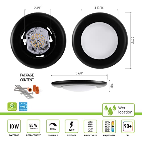 Asd Flush Mount Ceiling Light 4 Inch, 2700K/3000K/3500K/4000K/5000K, Low Profile Dimmable Led Disk Lights, Surface Mount Fixture For Kitchen, Bedroom, Bathroom, 10W 685 Lm, Ul Energy Star 12 Pack #TOP1