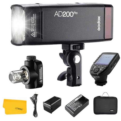 Image of Godox AD200 Pro Flash Strobe, 200Ws Portable Strobe Flash with Godox XPro-S Wireless Flash Trigger for Sony, TTL 1 /8000s HSS Monolight, 2980mAh Li-ion Battery, 500 Full Power Flashes,0.01-1.8s Recycle