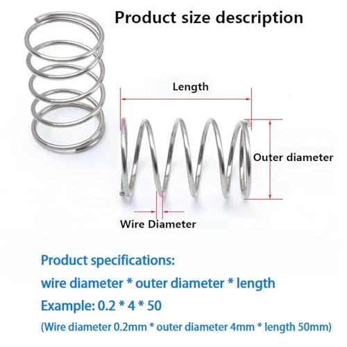 Resorte de compresión de acero 304 inoxidable, pack de muelles de absorción estables 40mm 5