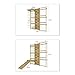 Avenlur Walnut 9-in-1 Swedish Ladder Wall Gym Set - 78.8 Inches - Trapeze Swing, Rope Ladder, Rock Wall, Rope Wall, Rock Ramp Climber, Slide, Pull-up Bar, Ladder and Swing