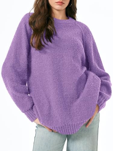 Image of Saodimallsu Womens Oversized Sweater Fuzzy Long Sleeve Casual Tunic Sweater