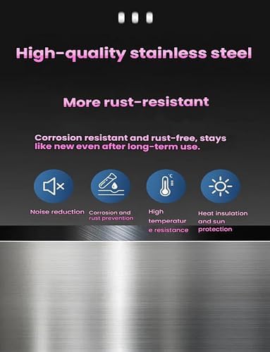 Soundproof Stainless Steel Rain Shield Board - Silent Noise Reduction Corrugated Panel for Bay Window & Window Screen (39.4"x78.8") - Weatherproof Baffle