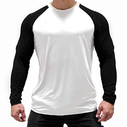 Magiftbox Herren Langarm nahtloser Pullover Sweatshirts Leichtes Joggen Workout Shirts T14_UK Gr. L Cover